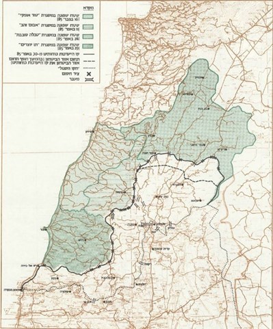 מפה 2: שלבי פינוי כוחות צה"ל מלבנון