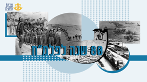 פריסט ראשי גווני כחול עם כיתוב וסמלים